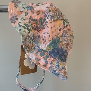NWT Angel Dear Muslin 100% Cotton Sunhat Floral 12-24 months
